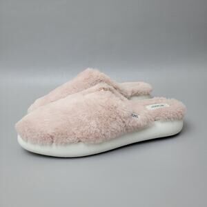 Toms Alpargata Mule Slippers Mallow Fluff Rose Smoke Faux Fur Womens Size 7